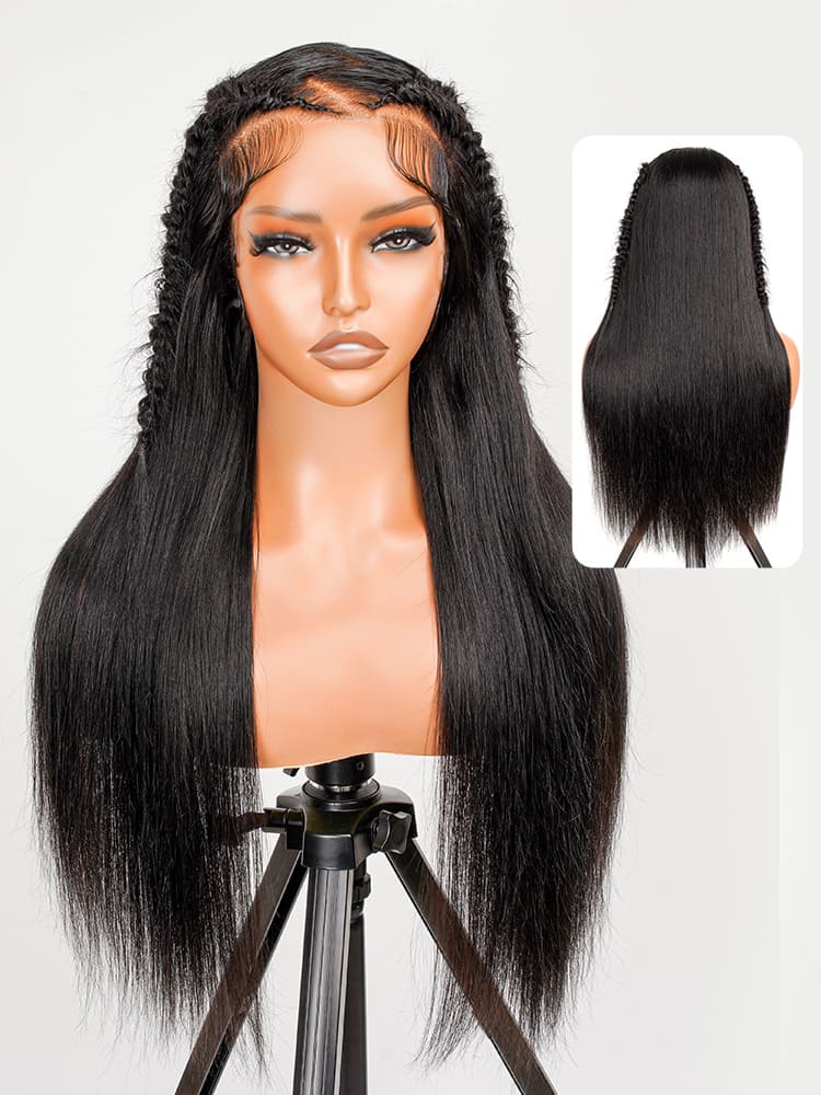 Zigzag Parting Straight Hairstyle Wig