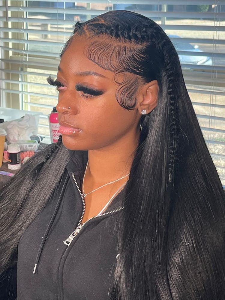 Zigzag Parting Straight Hairstyle