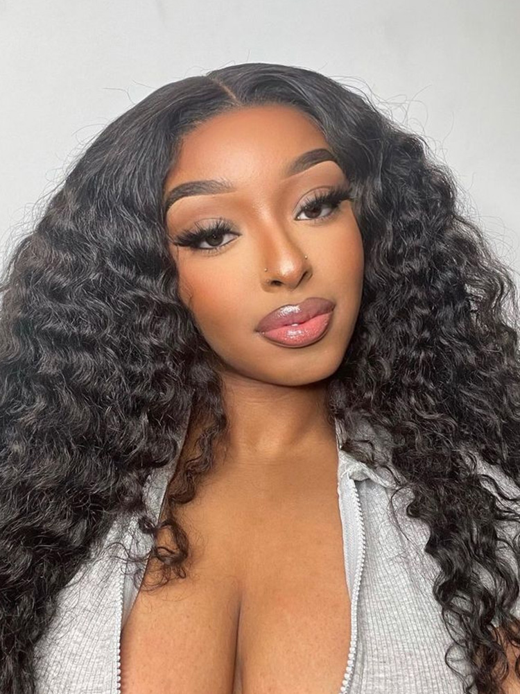 deep wave glueless lace wig
