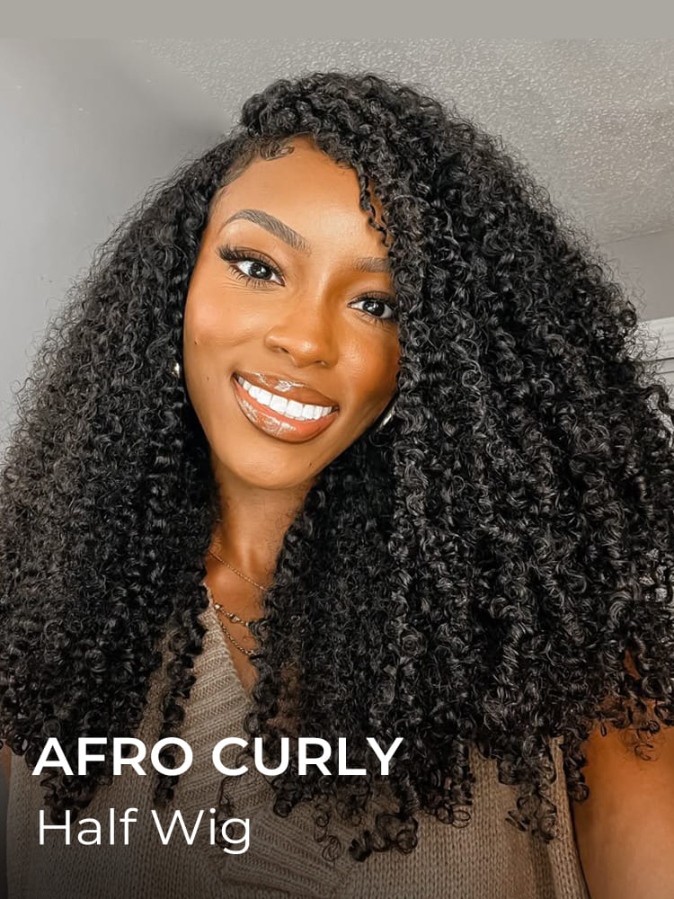 Kinky Curly Half Wig