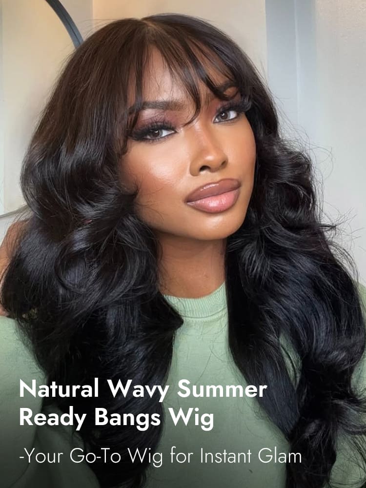 Airy Bangs Wavy Hair
