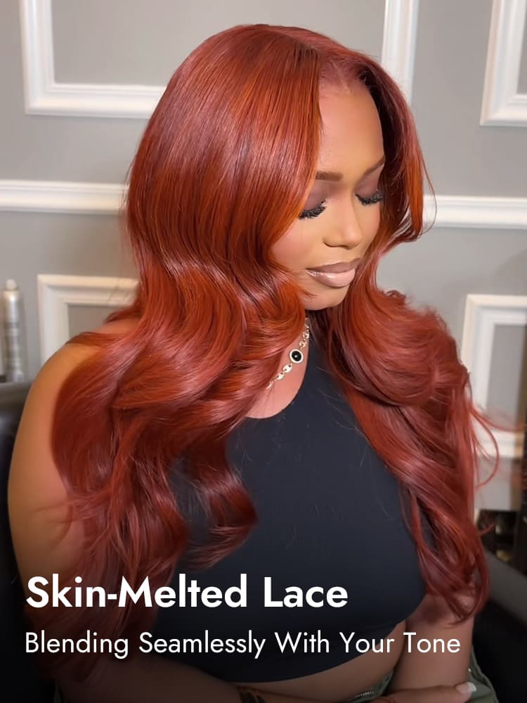 Copper Orange Transaprent Lace Wig