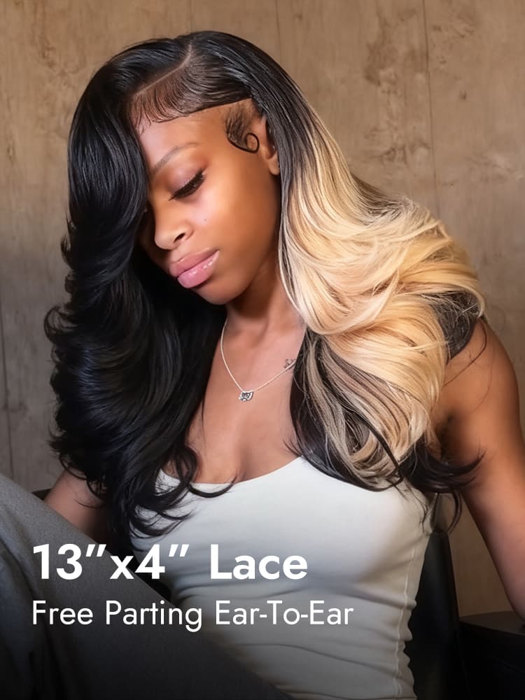 Highlight Blonde Layer Cut Human Hair Wig