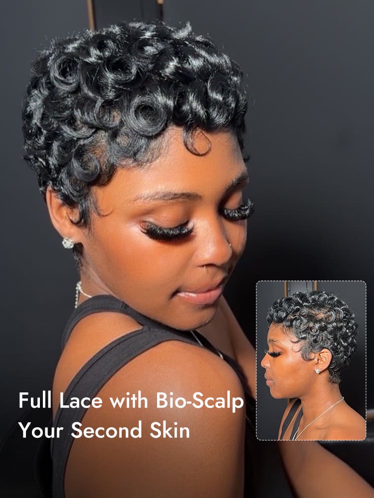 Pixie Cut Human Hair Full Lace Wig
