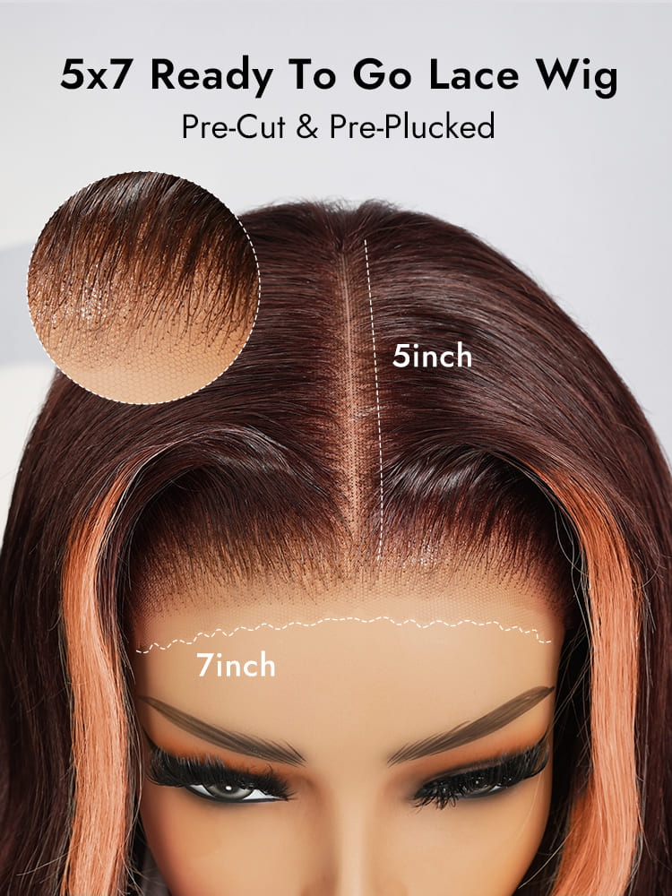 Skunk Stripe 5x7 Ready To Go Lace Wig