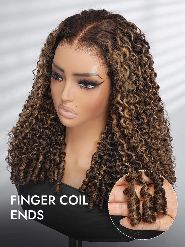 p4/27 Wig With Finger Coil Ends
