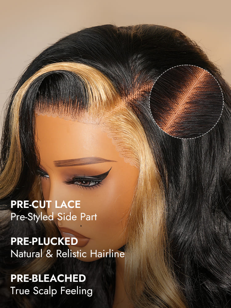 Skunk Stripe Wig With Pre-Plucked Hairline