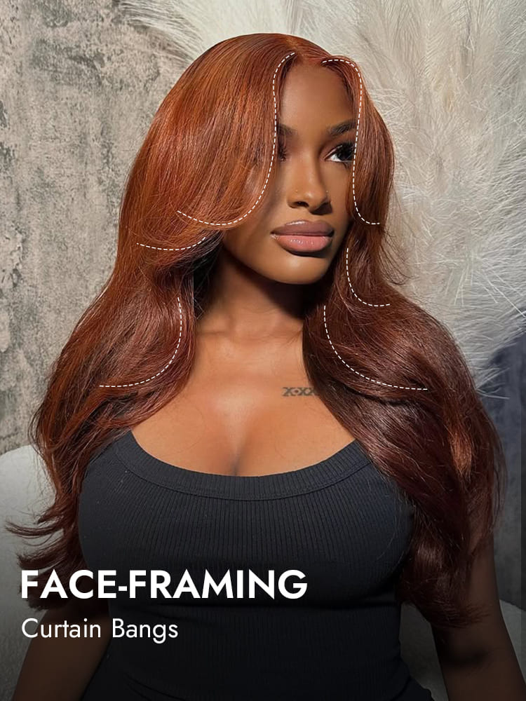 Copper Brown Layered Body Wave Wig