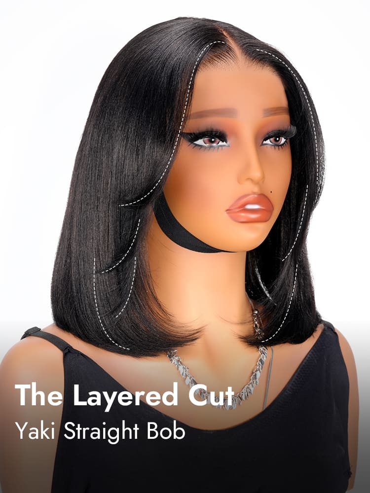 Layered Light Yaki Straight Wig