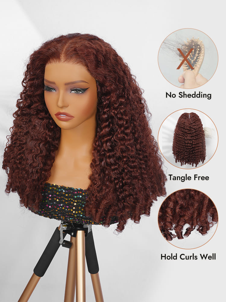 Reddish Brown Burmese Curly Hair Wig