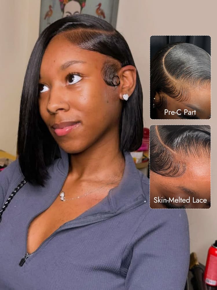 Asymmetrical Bob Human Hair Wig