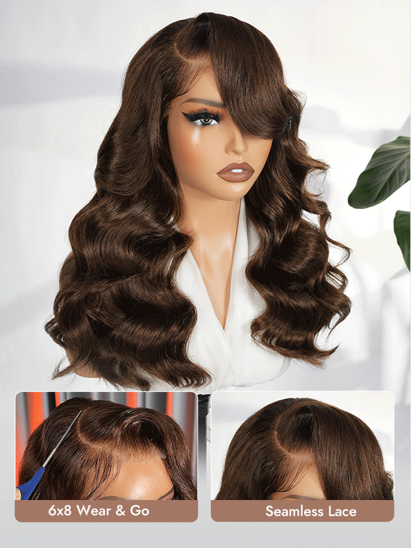 Brown Human Hair Glueless Wig