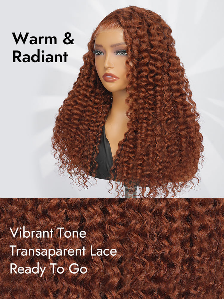 Copper Orange Deep Wave Lace Wig