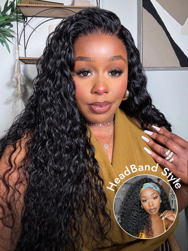 Water Wave Human Hair Half Wig 