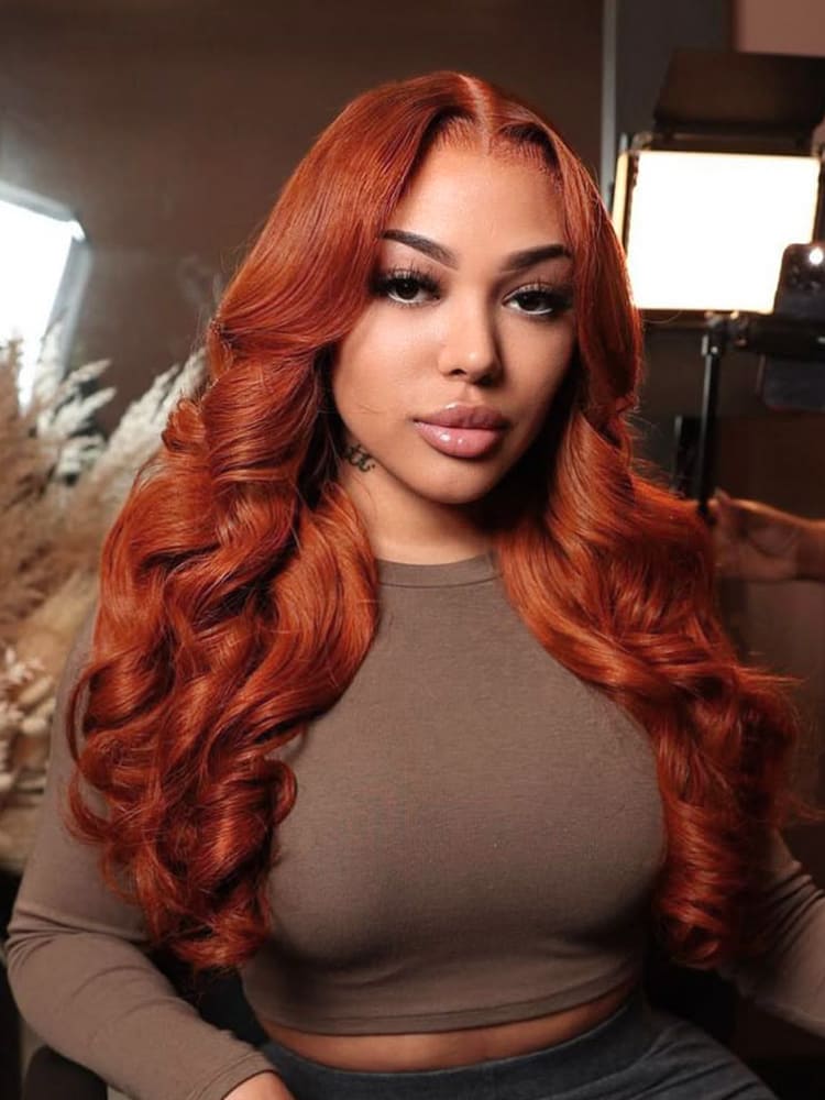 Copper Orange Pre Cut Lace Wig
