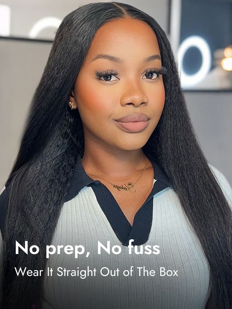Kinky Straight Glueless Wig