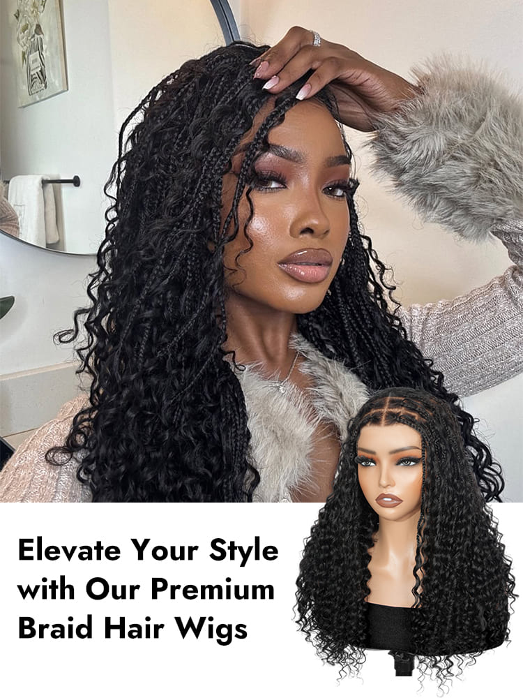 Premium Boho Knotless Braiding Full Lace Wig