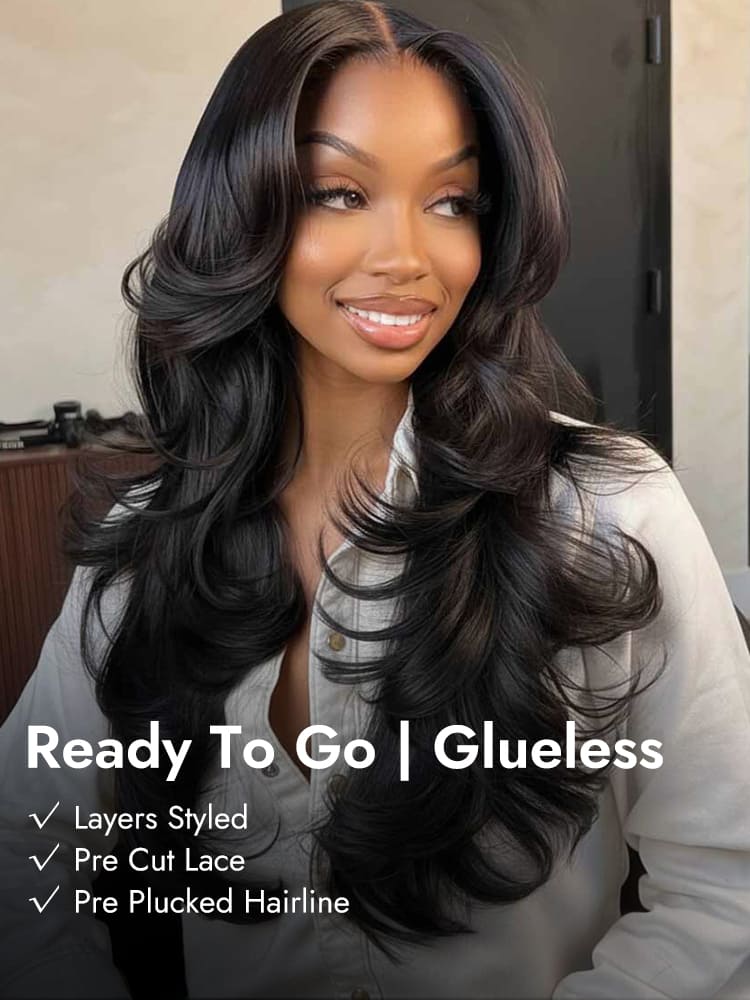 Textured Layered Glueless Wig