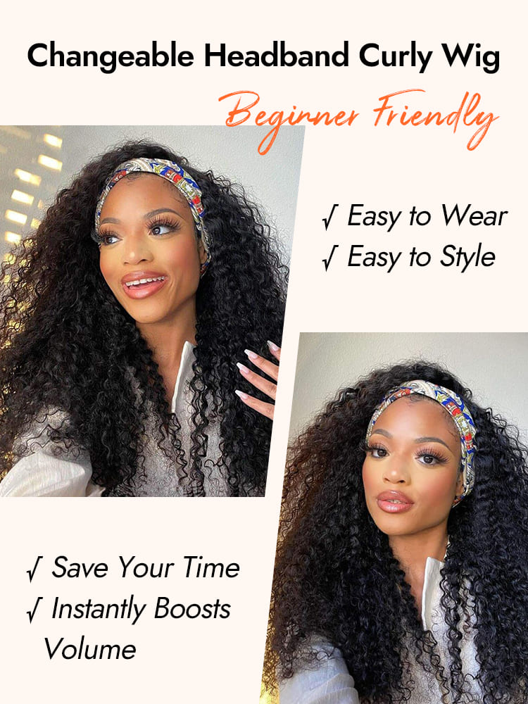 Changeable Headband Curly Wigs