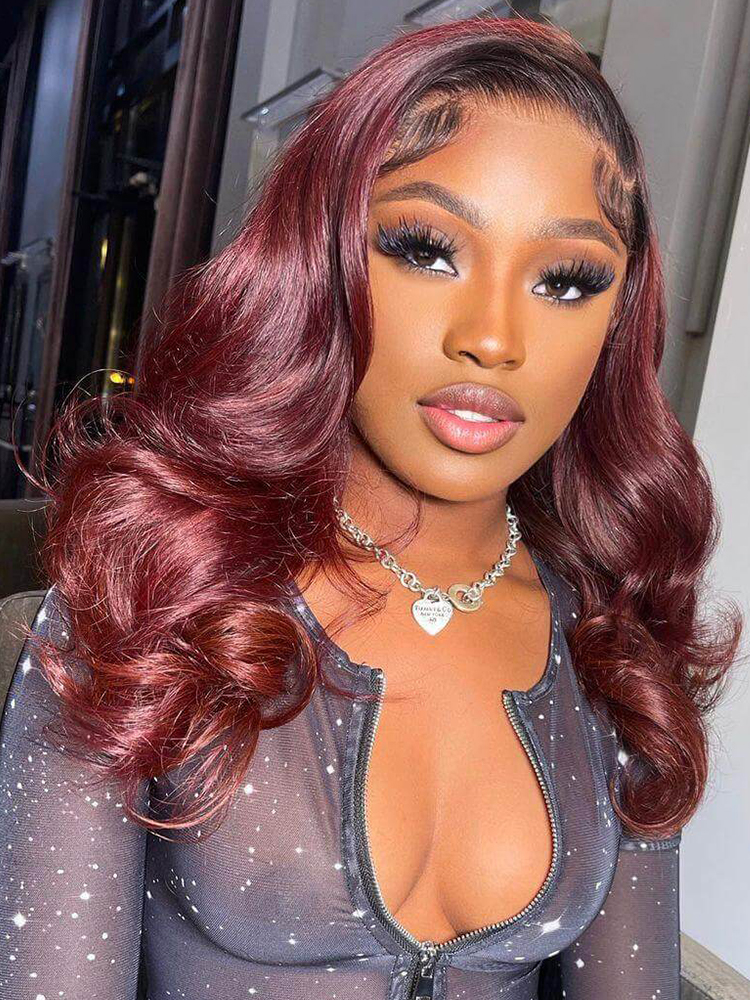 gorgeous burgundy wig
