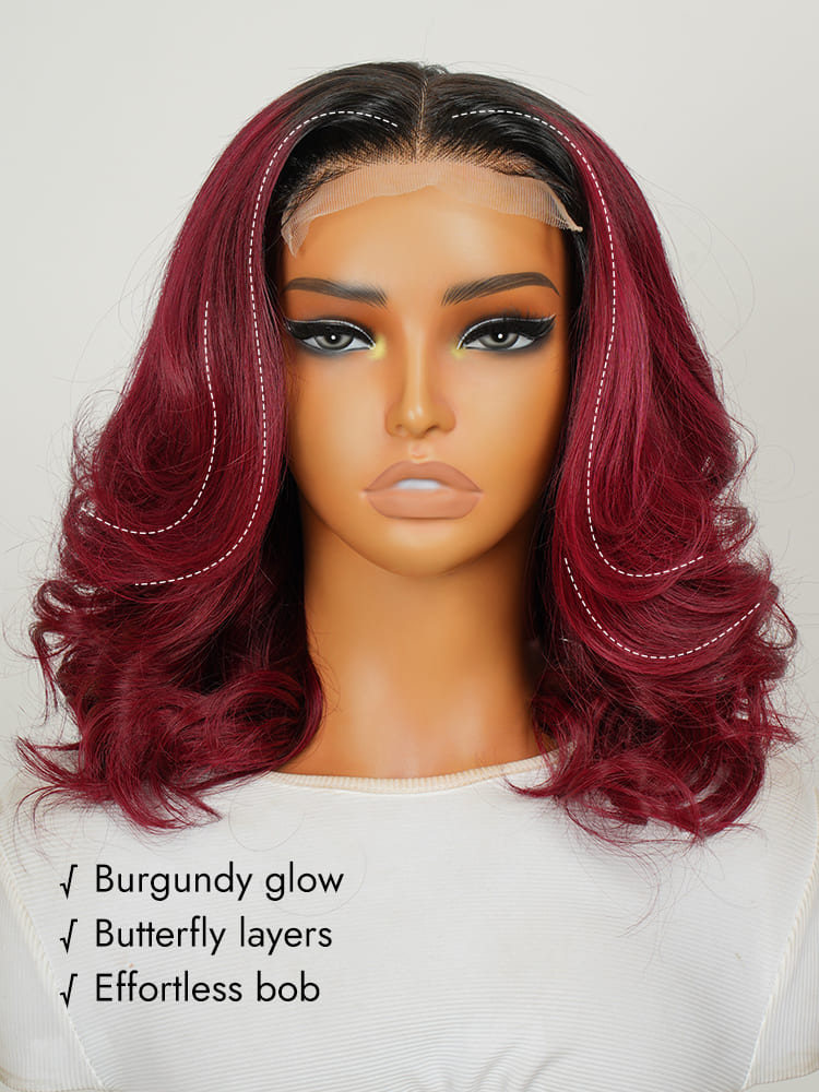 Ombre 99J 5x5 Lace Closure Wig