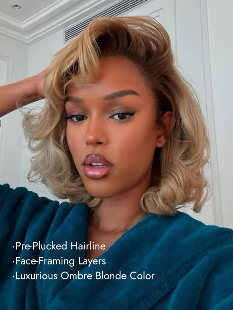 Ombre Blonde Body Wave Bob Wig