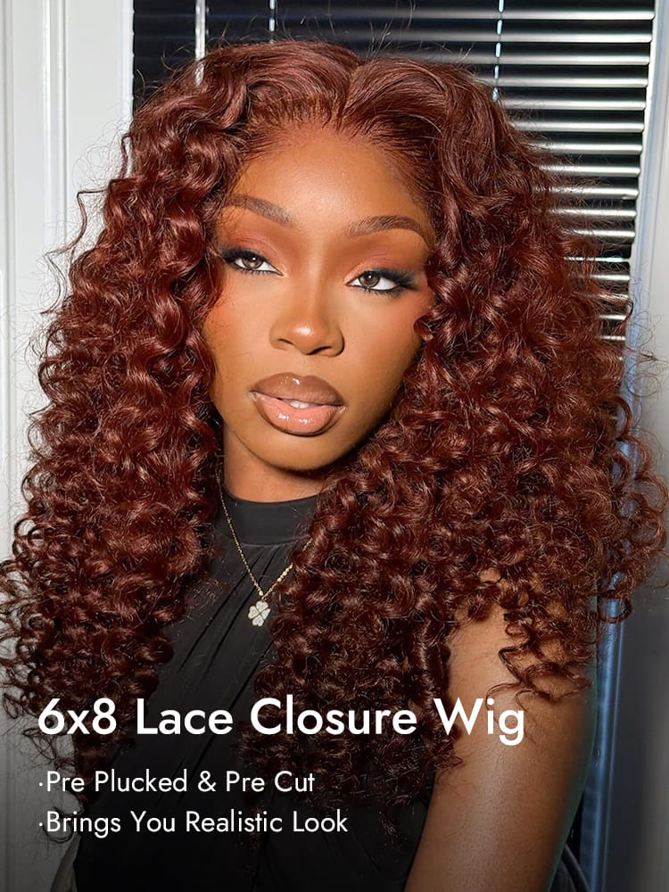Ginger Brown 6x8 Lace Closure Wig