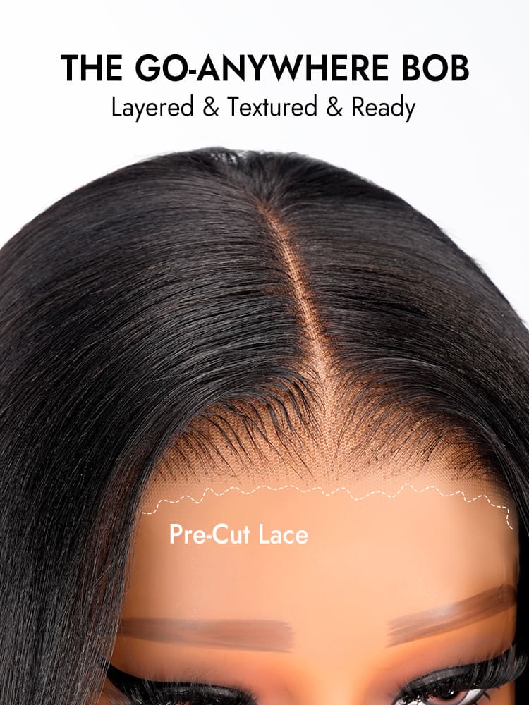 Layered Light Yaki Straight Bob Wig