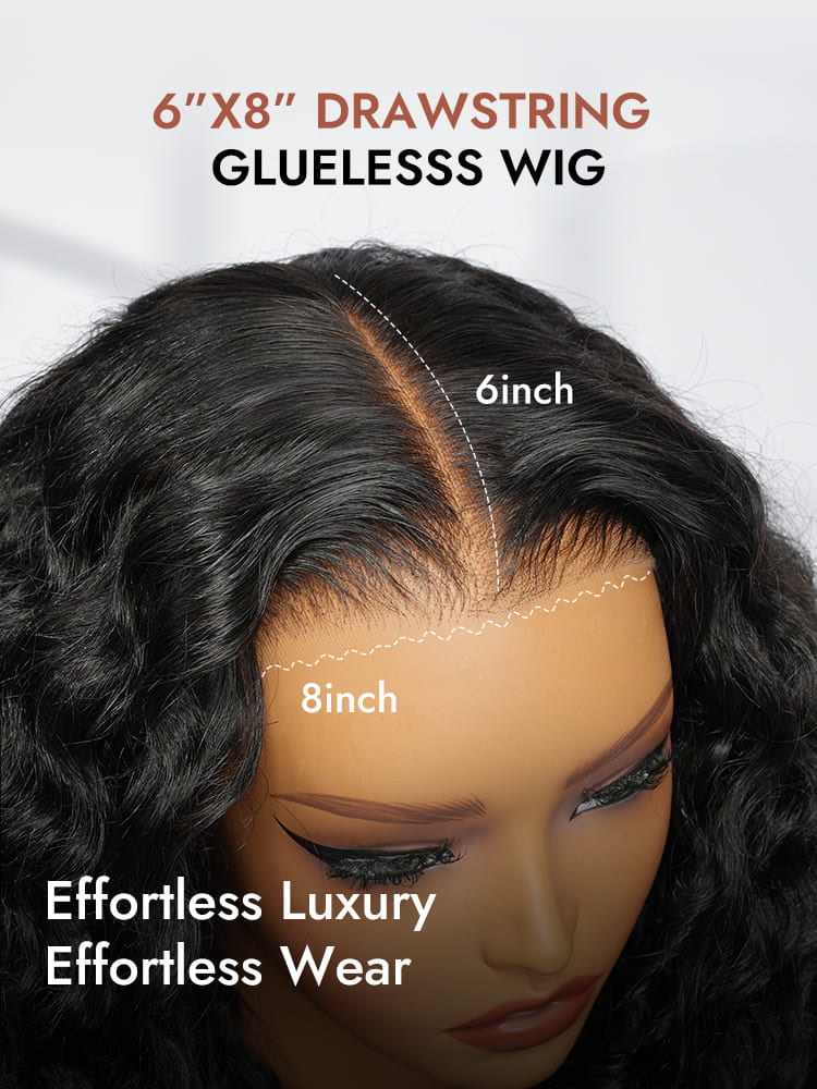 Deep Wave 6x8 Drawstring Wig