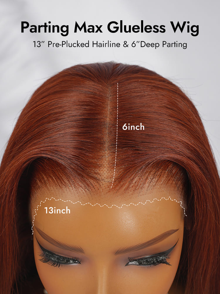 Orange Brown Straight 13x6 Wig