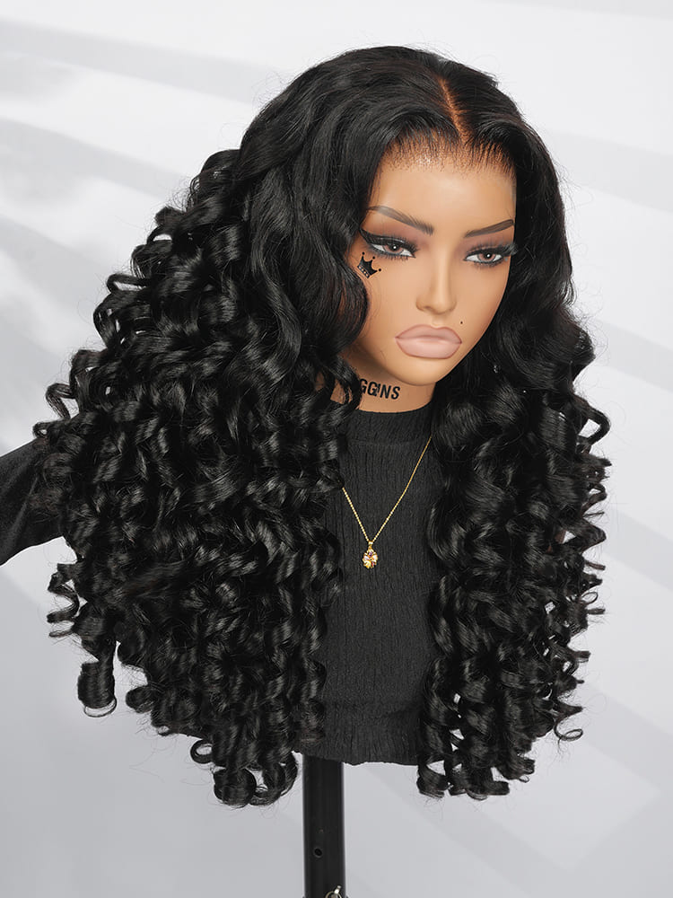 Flexi Rod Curly HD Lace Human Hair Wigs