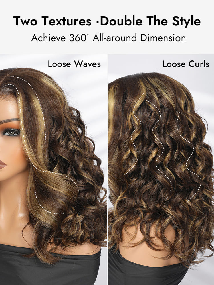 Blonde Highlight Dual-Texture Wig