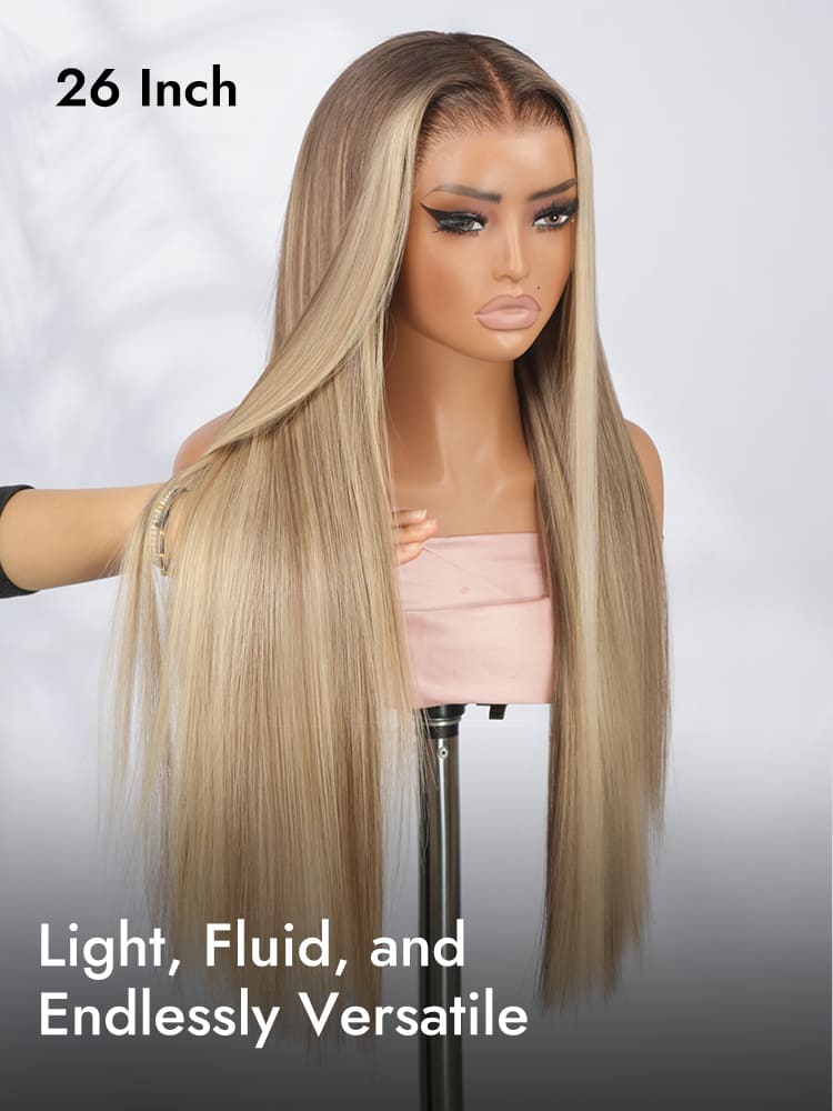 Balayage Highlight Silky Straight Wig