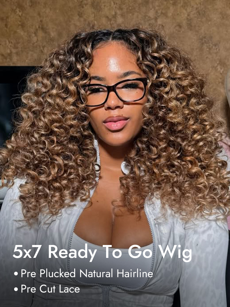 Ombre Brown 5x7 Ready To Go Lace Wig