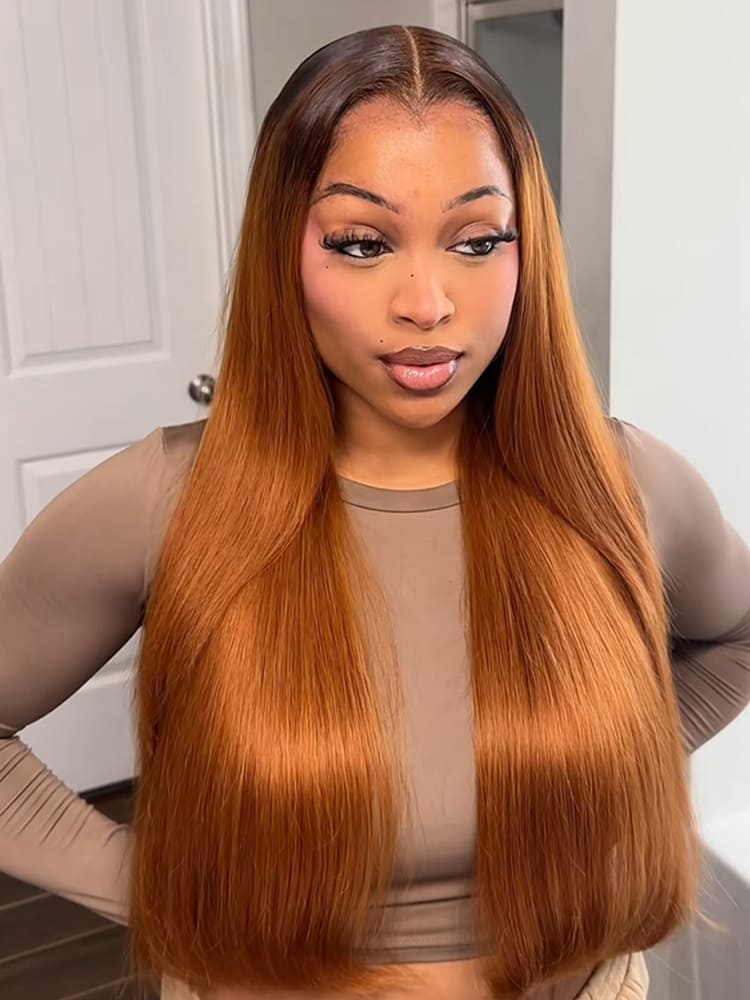 Straight  Ombre Ginger Wig With Lagos Hairline