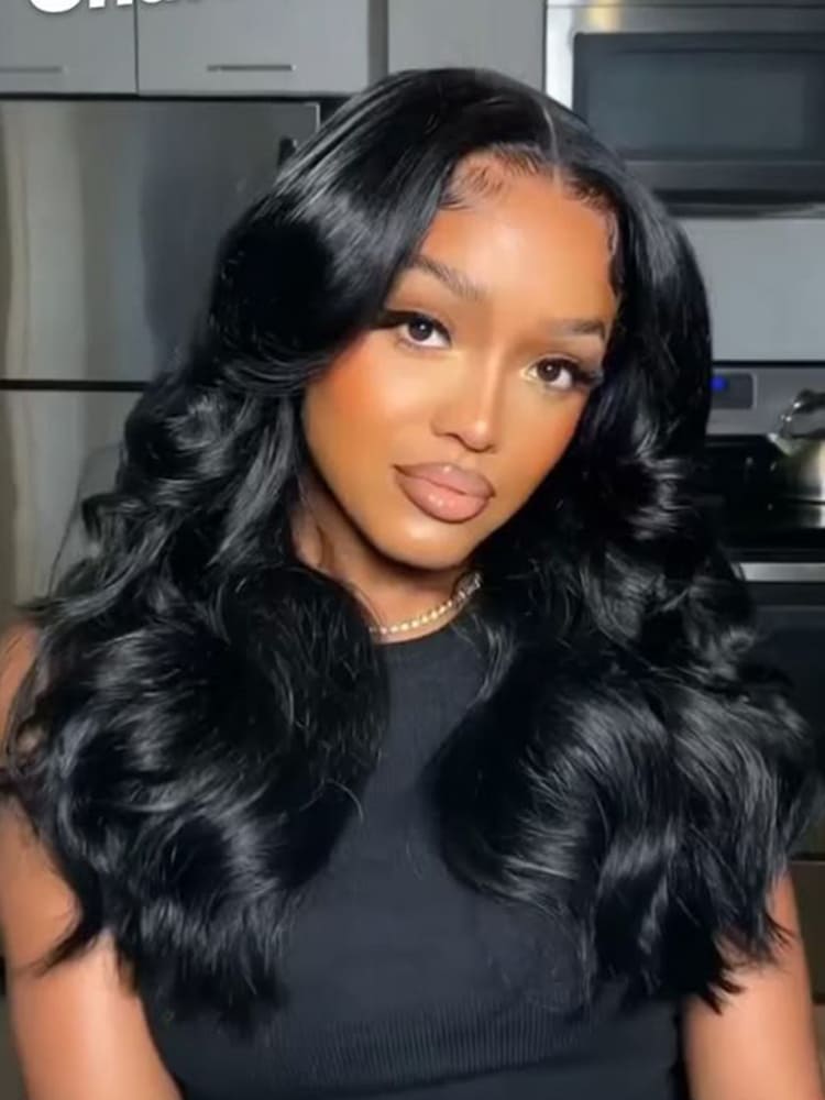 Body Wave Hair Wig With Middle Parting