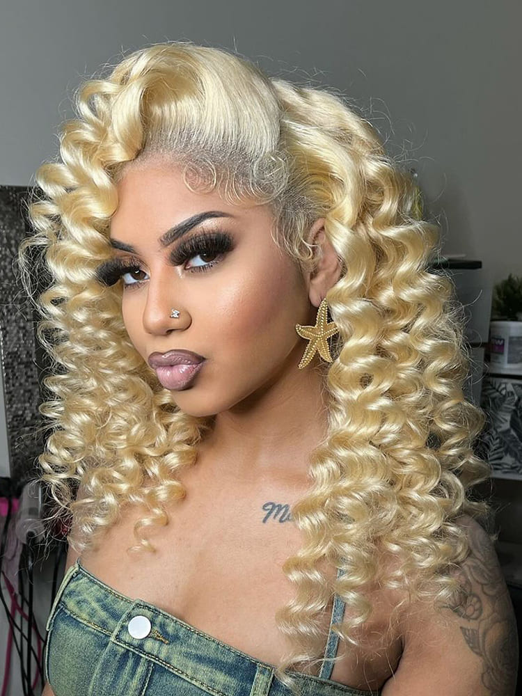 Blonde Wand Curl Lace Wig