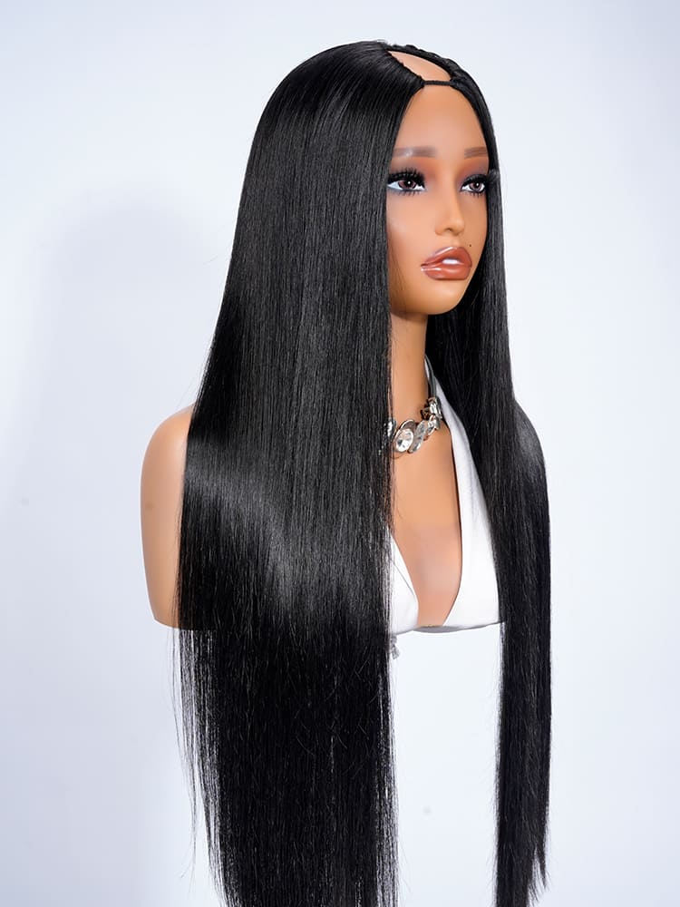 Long Straight V Part Wig