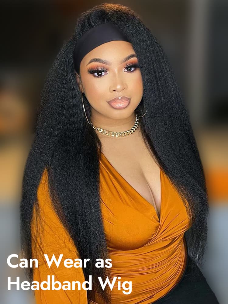 Kinky Straight Half Wig Headband Style