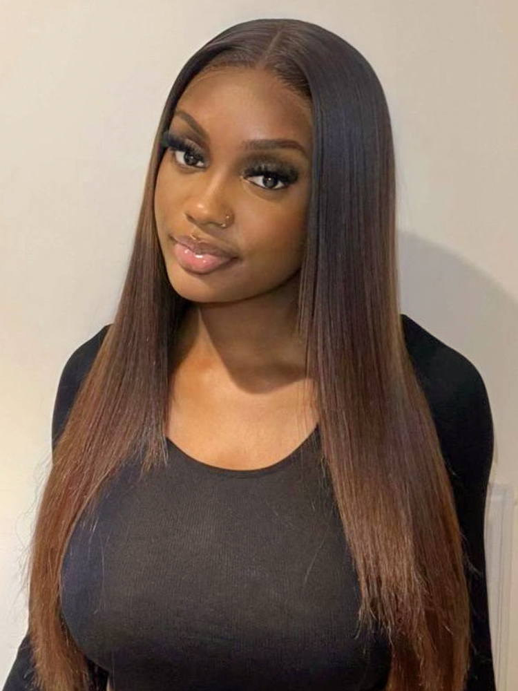 Dark Brown Colored 6*8 Lace front Wig