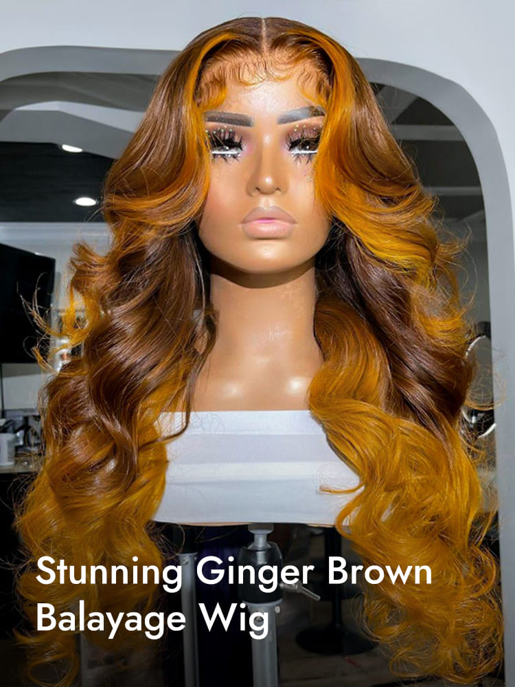 Ginger Brown Highlight Wigs