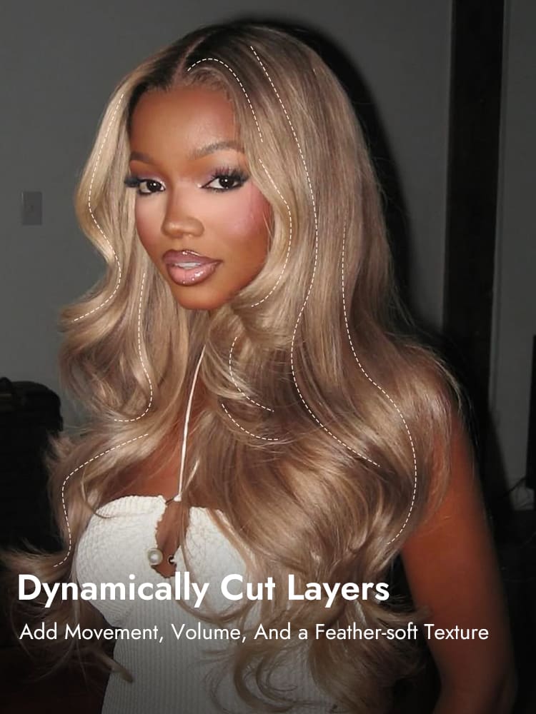 Ombre Blonde Body Wave Wig With Layers