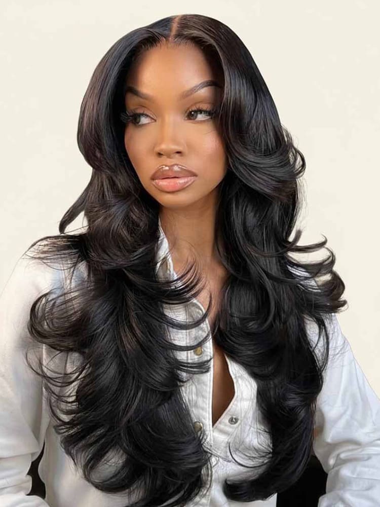 Textured Layered HD Lace Glueless Wig