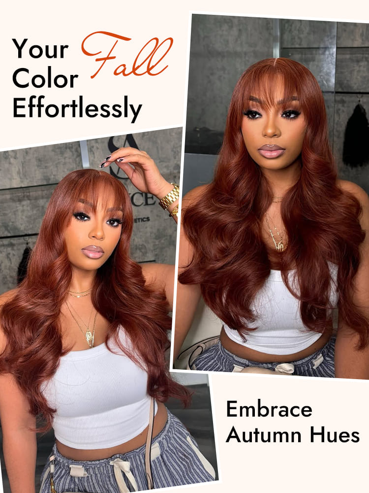 Ginger Brown Body Wave Glueless Wigs