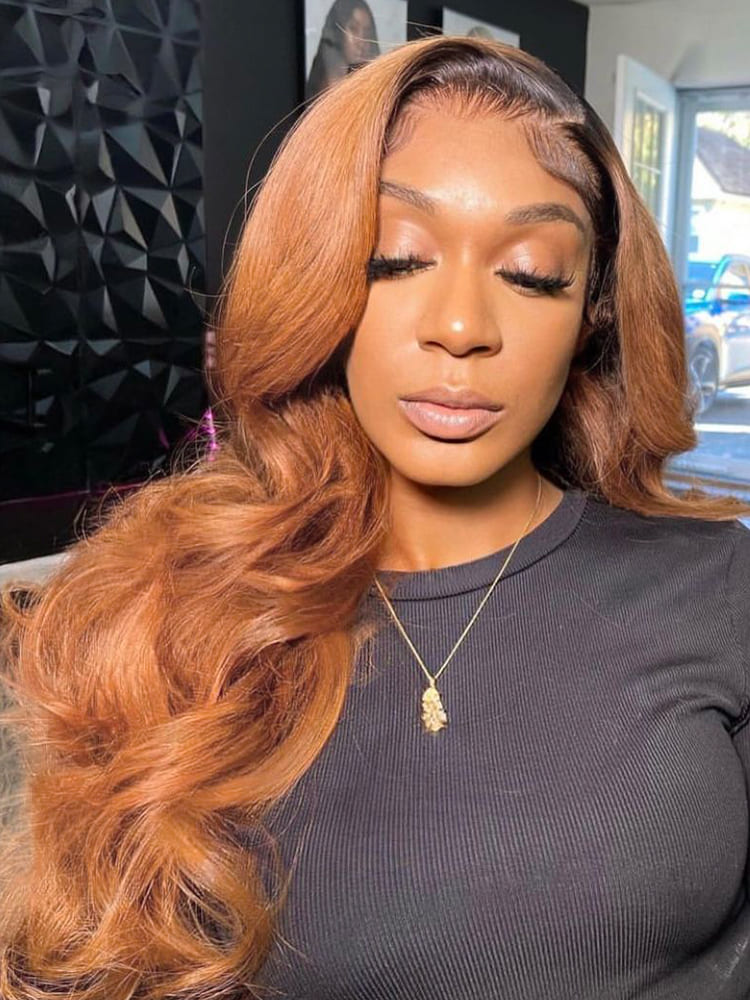 Layered Ombre Ginger Glueless Lace Wig 
