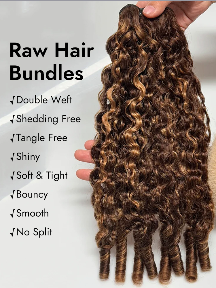 p4/27 Burmese Curly Human Hair Bundles