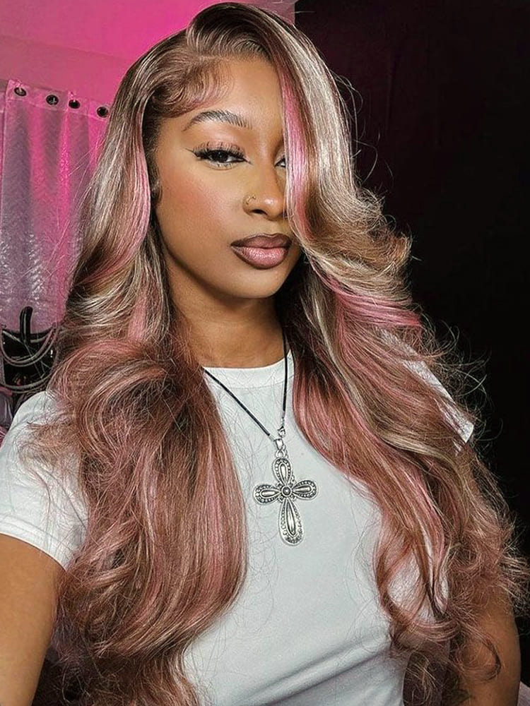Pink Highlights Body Wave Wigs