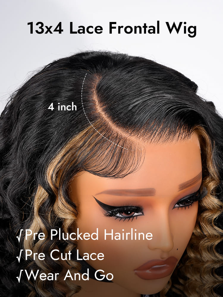 Blonde Skunk Stripe 13x4 Lace Wig