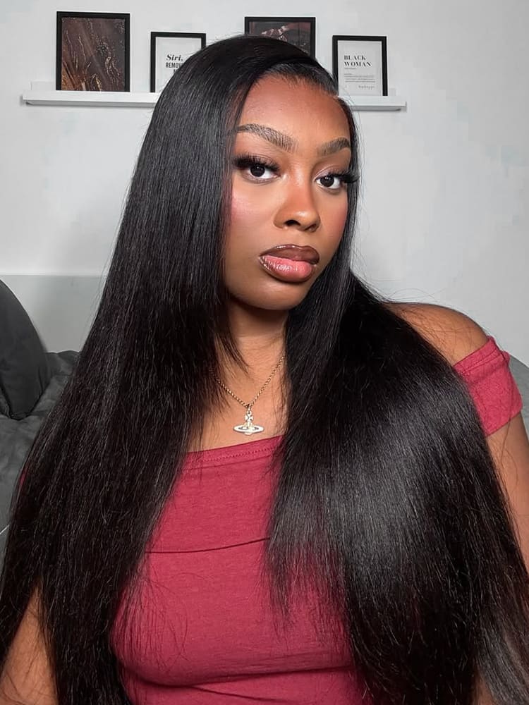 Side Part Light Yaki Straight Wig