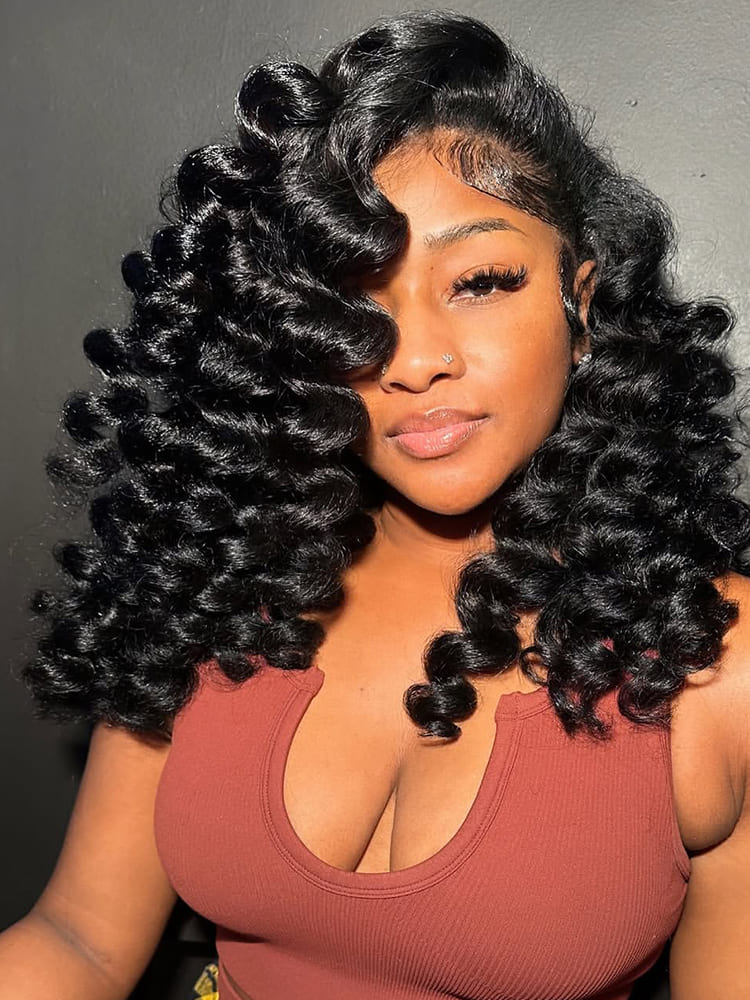 Beginner-Friendly Wand Curls Half Wig